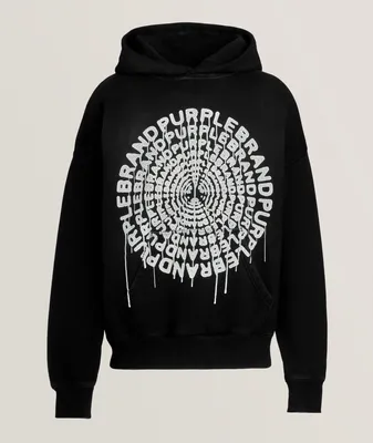 Dripping Spiral Logo Cotton Hooded Sweater