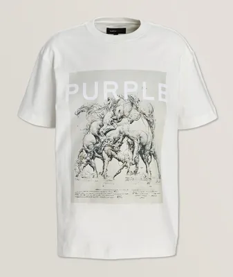 Abstract Bull Printed Cotton T-Shirt