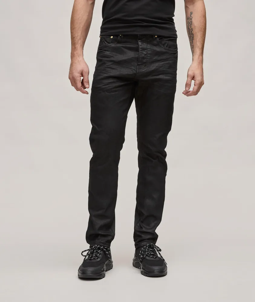 P005 Coated Worn-In Skinny Jeans