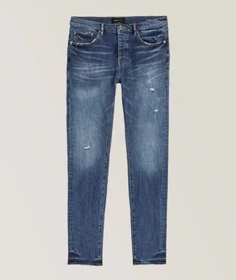P001 -Year Worn Distressed Jeans