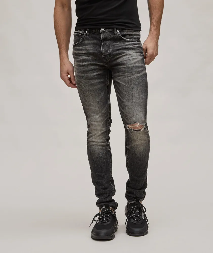 P001 -Year Worn Distressed Jeans