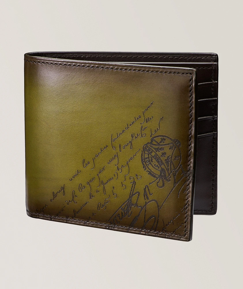 Makore Scritto Leather Bifold Wallet