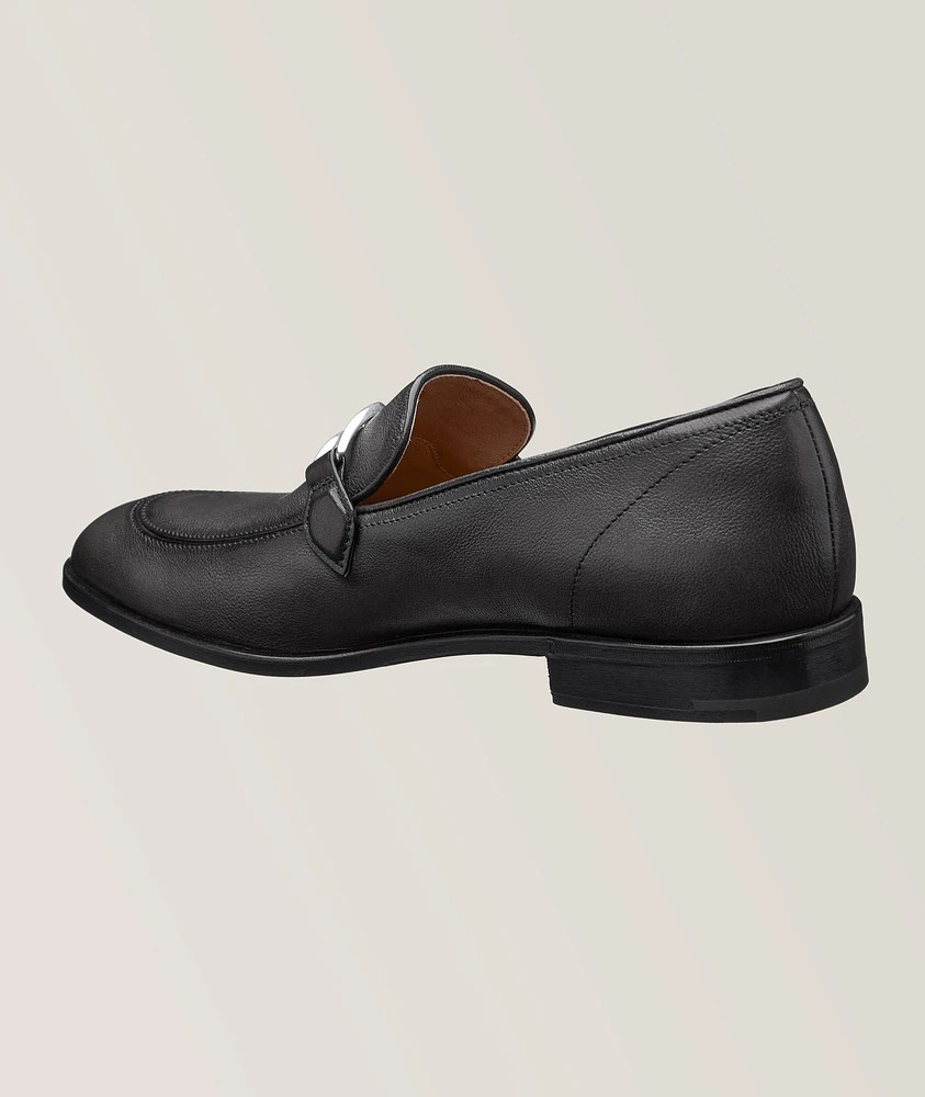 B Volute Grained Leather Loafers
