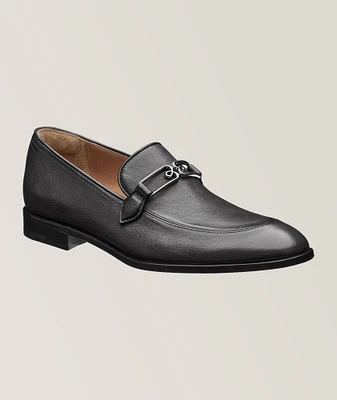 B Volute Grained Leather Loafers