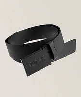 Icon Matte Textured Leather Belt