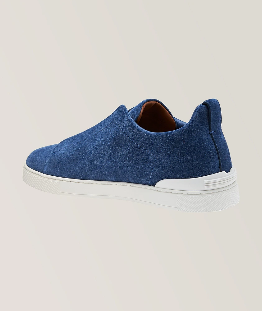 Triple Stitch Suede Slip-On Sneakers