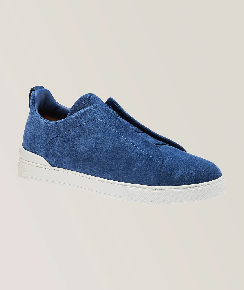 Triple Stitch Suede Slip-On Sneakers