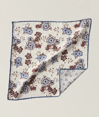 Reversible Neat-Floral Silk Pocket Square