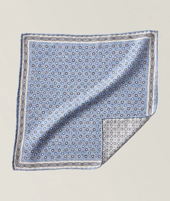 Reversible Neat & Arabeque Pattern Pocket Square