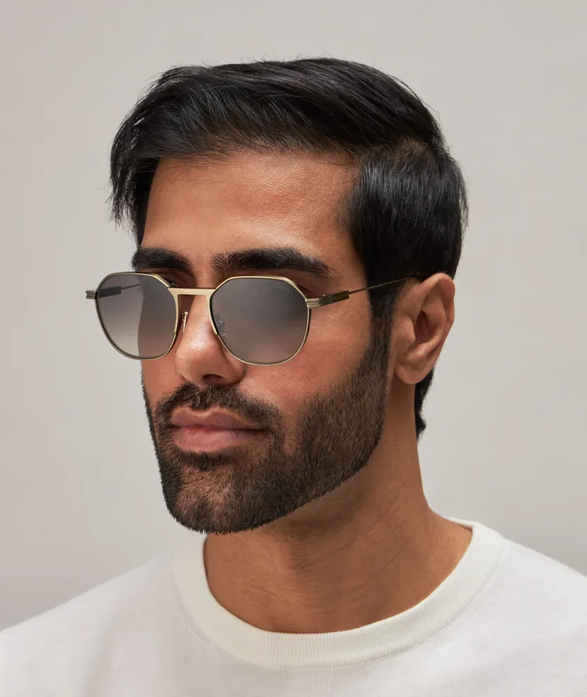 Gradient Roviex Rounded Lens Sunglasses