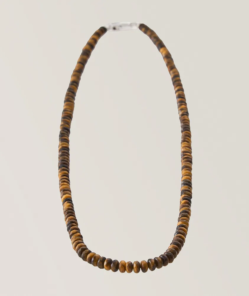 Tiger Eye Rhodium Necklace