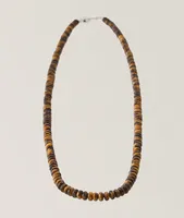 Tiger Eye Rhodium Necklace