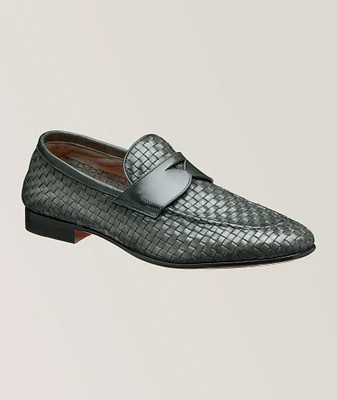 Carlos Woven Leather Penny Loafers