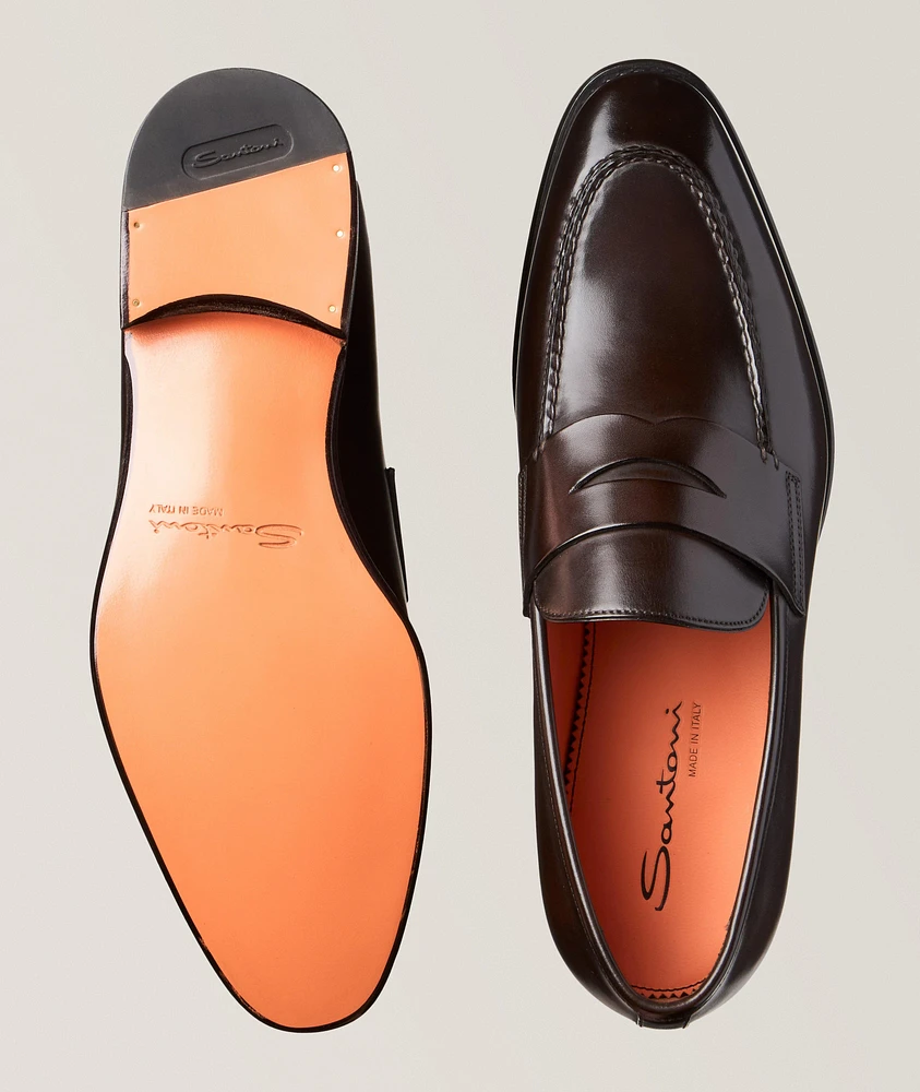 Duke Burnished Leather Penny Loafers