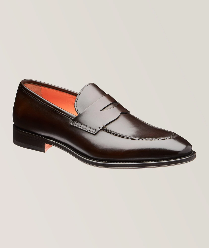 Duke Burnished Leather Penny Loafers