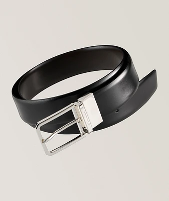 Adjustable & Reversible Square Buckle Leather Belt