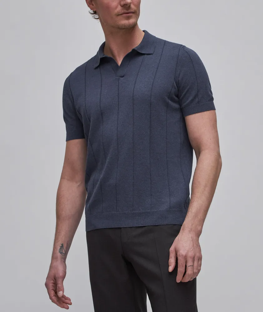 Cotton Dropstitch Knitted Polo