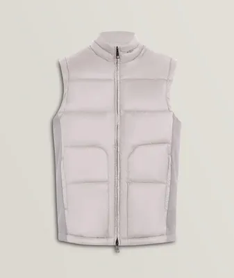 Quilted Mixed Material Nylon Vest