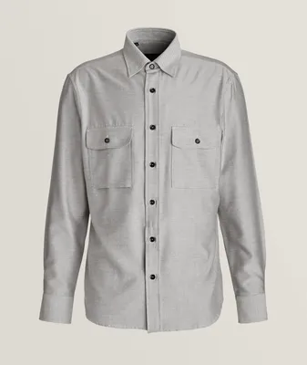 Cotton-Cashmere Military Overshirt