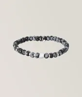 Nepal Nugget Snowflake Obsidian Bracelet