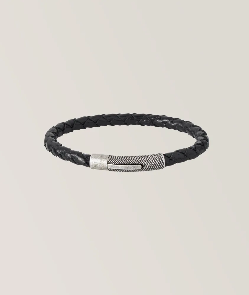 Vintage Herringbone Leather Bracelet