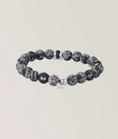 Giza Beaded Snowflake Obsidian Bracelet