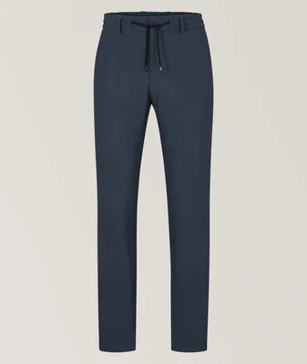 Micro-Pattern Stretch-Polyamide Jersey Trousers