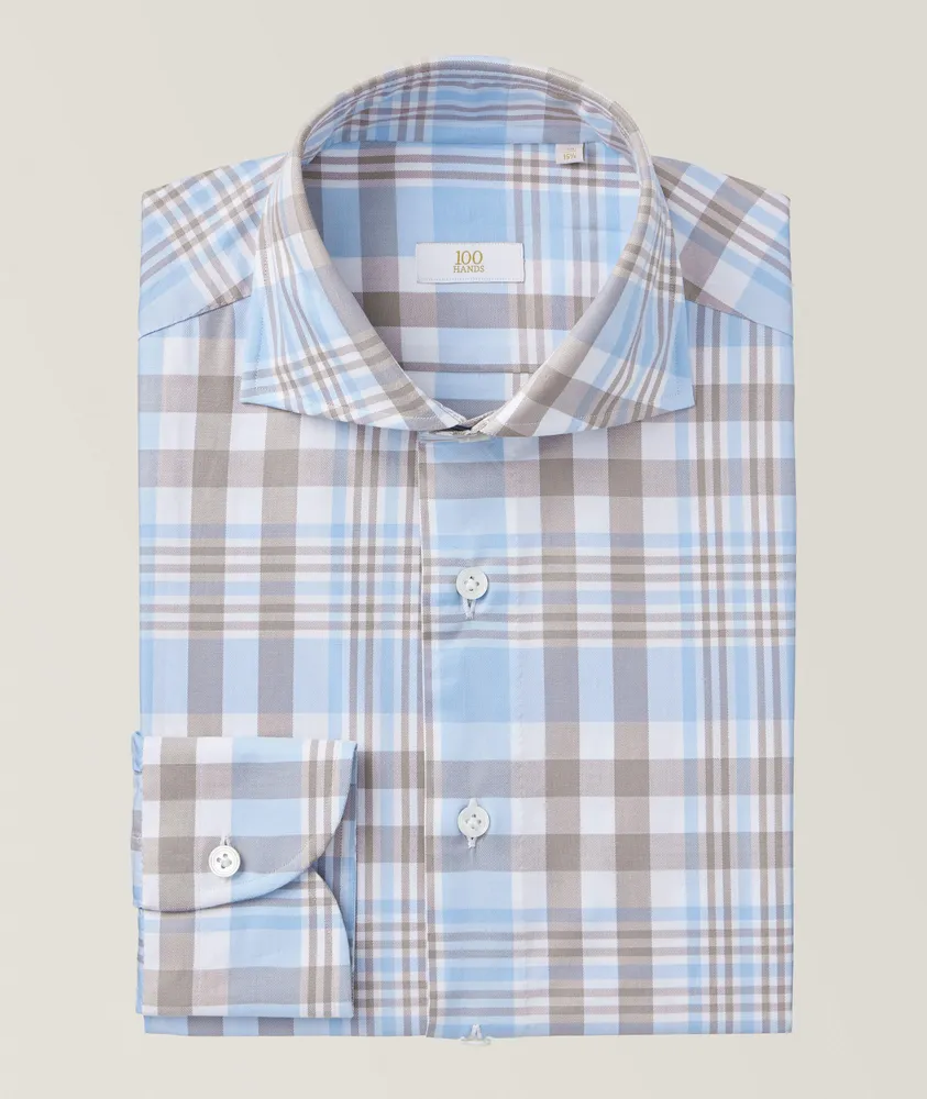 Gold Line Checked Dress Shirt