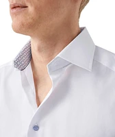 Slim Fit Twill Shirt with Geometric Contrast Details