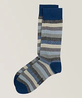 Striped Linen-Blend Dress Socks