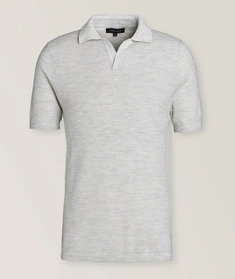 Textured Cotton-Blend Knit Polo