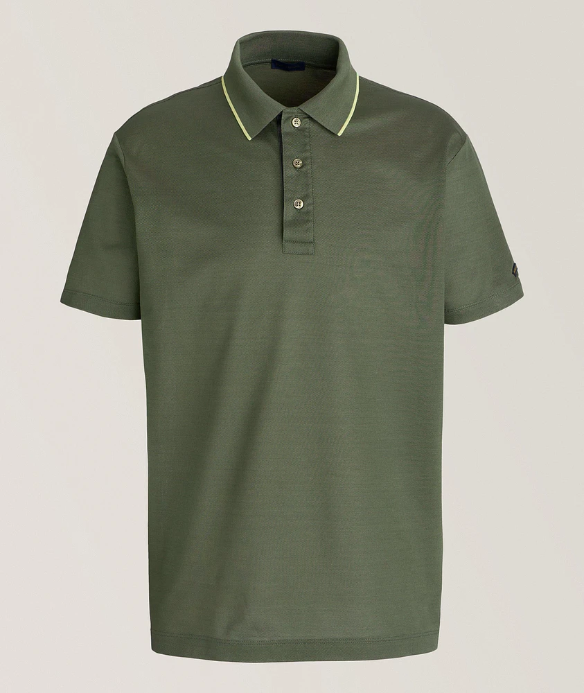 Contrast Trim Cotton Polo