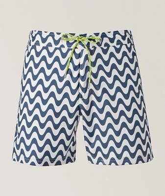 Save the Seas Wave Print Swim Trunks