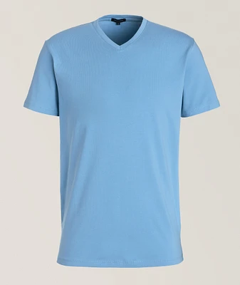 Pima Stretch-Cotton V-Neck T-Shirt