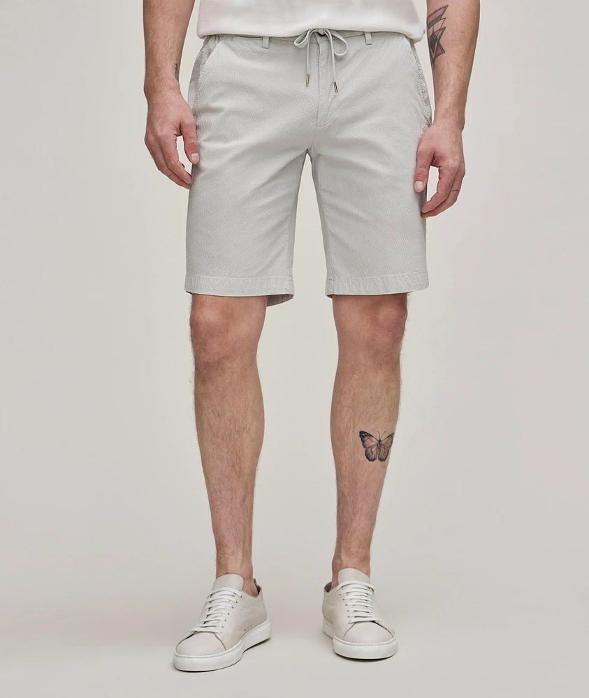 Textured Stretch-Cotton Bermuda Shorts