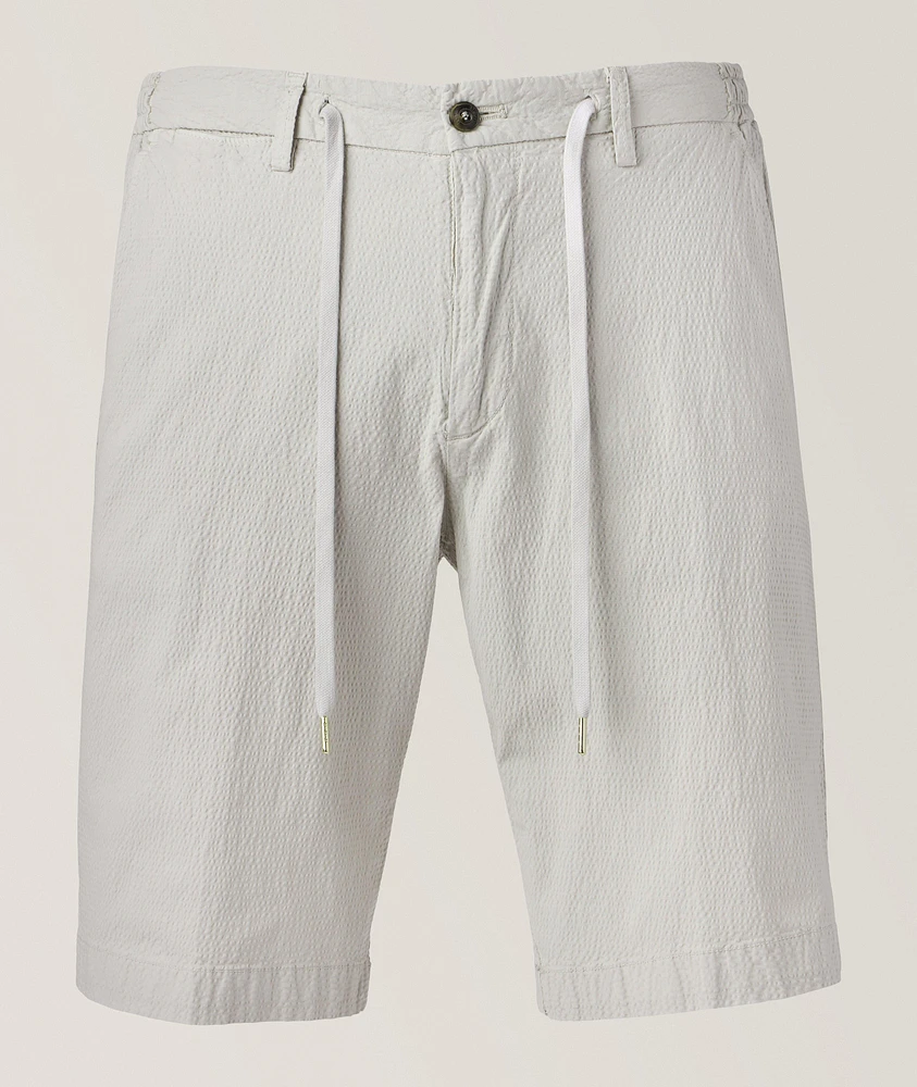 Textured Stretch-Cotton Bermuda Shorts