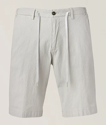 Textured Stretch-Cotton Bermuda Shorts