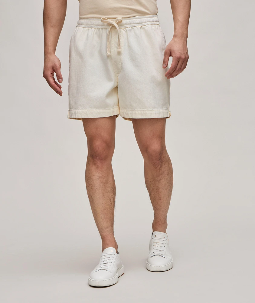 Textured Terry Cotton Shorts