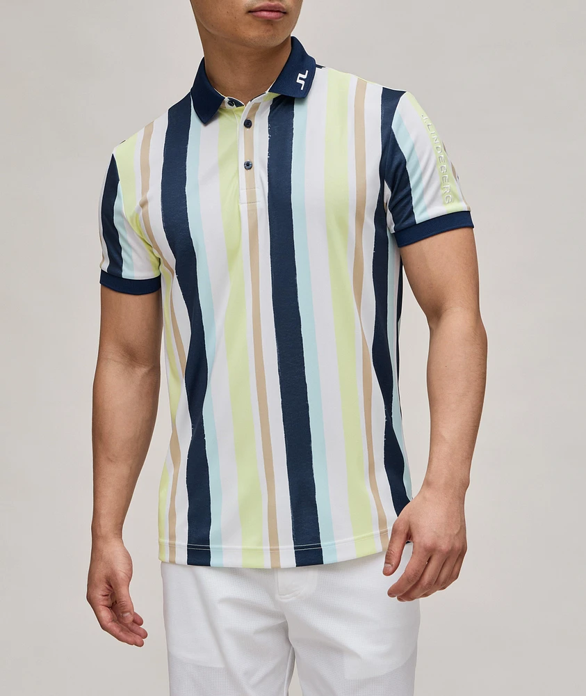 Striped Tour Tech Golf Polo