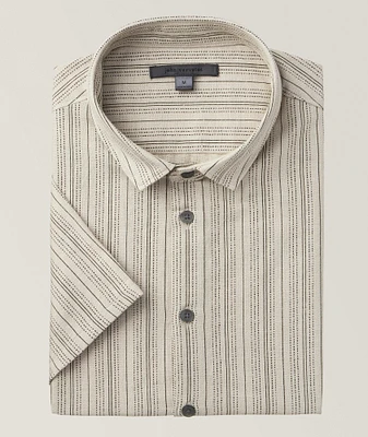 Stitch Pinstripe Cotton-Blend Sport Shirt