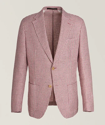 Miniature Houndstooth Wool-Linen Sport Jacket