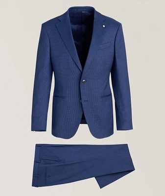 Miniature Houndstooth Stretch-Virgin Wool Suit