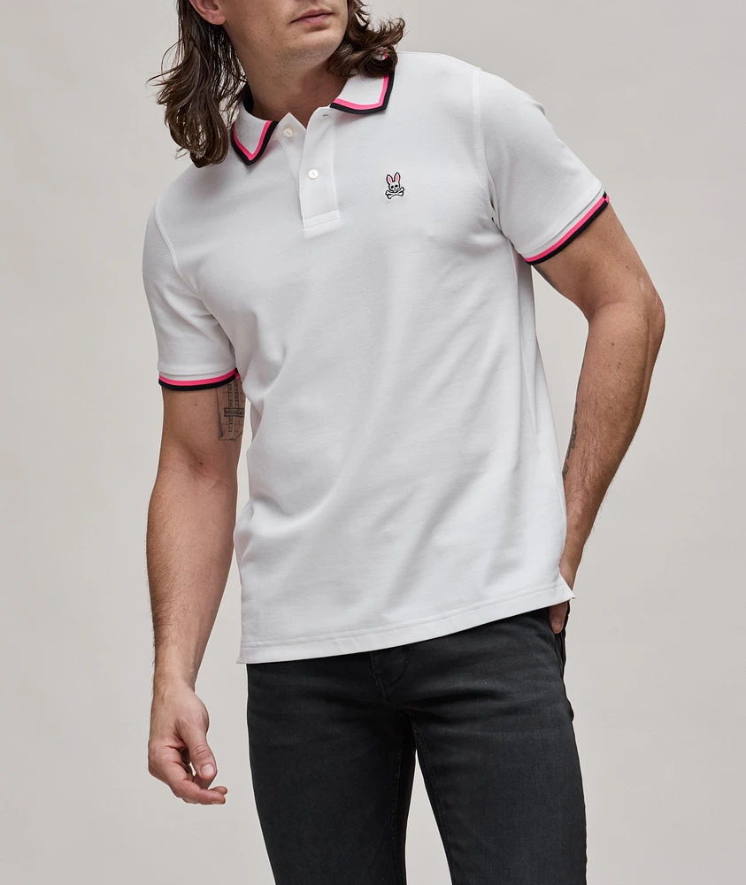 Contrast Trim Cotton Piqué Polo