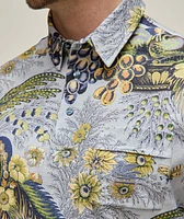 Floral Peacock Cotton Polo