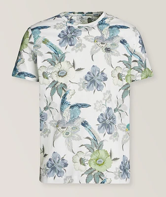 Bird and Flower Cotton T-Shirt