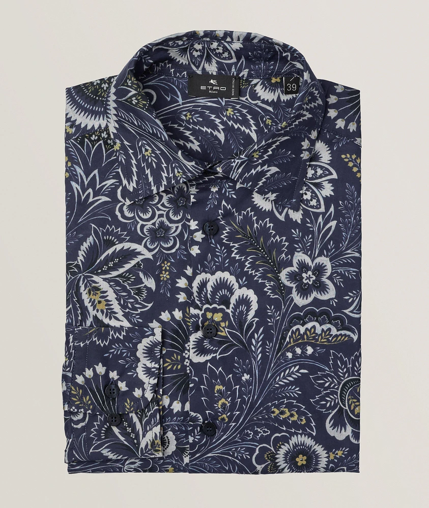 Dynamic Floral Cotton Sport Shirt
