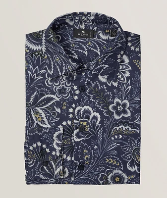 Dynamic Floral Cotton Sport Shirt