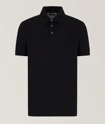 Chevron Trim Mercerised Piqué Cotton Polo