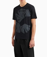 Leaf Print Cotton Jersey T-Shirt