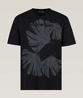 Leaf Print Cotton Jersey T-Shirt